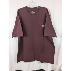Carhartt Original Fit Front Pocket T-Shirt Maroon Men's Size 2XL Tall